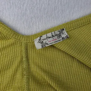 Intimately Free People Chartreuse Yellow Ribbed V-Neck Flowy Tank Top Small thumbnail 3