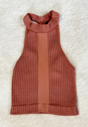 Intimately Free People Burnt Orange Halter Tank Top XS/S thumbnail 1