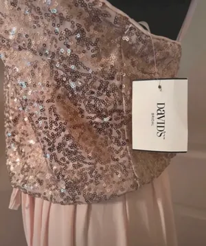 David's Bridal Fancy formal pink evening bridesmaid dress thumbnail 6