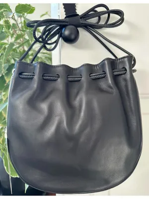 COS Gathered Pouch Bag - Leather NWT Black thumbnail 2