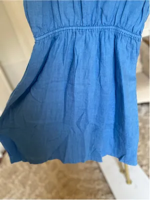 J Crew Linen Mini Dress Coastal Resort Vaca Sundress Quiet Luxury Parisian Clean thumbnail 4