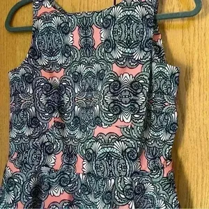 Amanda Uprichard Printed Sleeveless Peplum Top Large thumbnail 3