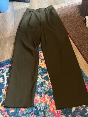 Mango Classic Straight-Leg Dress Pants - Olive thumbnail 4