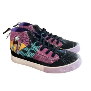 Disney Womens Sneakers Size 8 Black Purple Nightmare Before Christmas High Top thumbnail 2