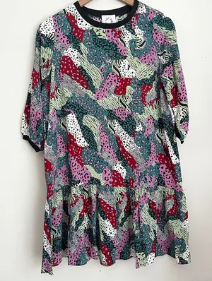 Anthropologie Lili Sidonio multi print artsy dress XS thumbnail 1