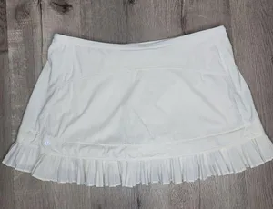 Lululemon City Sky Run By Skirt White size 10 pockets ruffle tennis skirt thumbnail 9