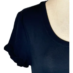 C&C California Dress Women‎ XS Black Short Sleeve Scoop Neck Tee Maxi Lounge thumbnail 6