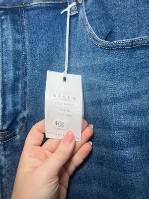 Risen Jeans Wide Leg Raw Hem Blue Jeans thumbnail 2