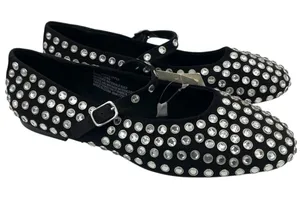 A New Day Issa rhinestone black mary jane ballet flats women’s Size 9 1/2 thumbnail 1