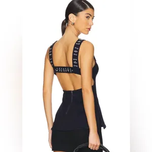 Free People Decked In‎ Shine Top in Dark Rinse Size Large thumbnail 2