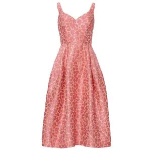 Jill Jill Stuart Pink Floral Jacquard Sweetheart Cocktail Midi Dress Size 0 thumbnail 4