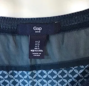 Gap Geometric Blue Sleeveless Top Blouse S 4 6 Business Casual Lightweight thumbnail 5