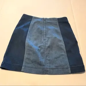 Free People Womens Size 8 Blue Two Toned Modern Femme Color Block Mini‎ Skirt thumbnail 11