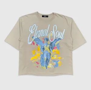 “Eternal Soul” Men’s Cropped Tee Tan Size M thumbnail 1