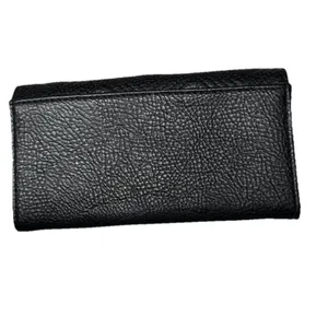 Jessica Simpson Black Quilted Leather Trifold Wallet with Logo Plaque thumbnail 4