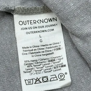 Outerknown Neptune Tee Shirt Maxi Dress Women Gray L Gray Hemp Tencel Side Slit thumbnail 8