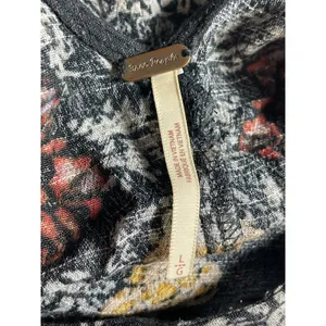Free People Smooth Talker Black Floral Open Back Long Sleeve Tunic Mini Dress L thumbnail 3