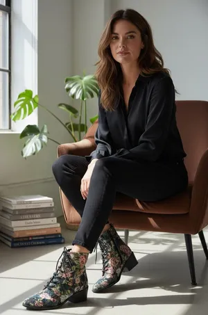 Indigo rd. Floral Ankle Boots thumbnail 1