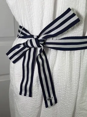 Vineyard Vines Target Nautical White Seersucker Ruffle Sundress size Lg thumbnail 5