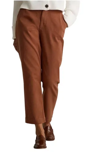 Quince Sz 25‎ Organic Stretch Cotton Twill Wide-Leg Crop Pants Rust Denim #Z6-5 thumbnail 1