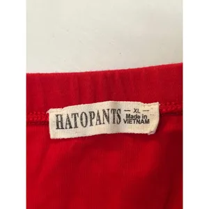 Y2K HATOPANTS‎ Red Ruched Tube Top Strapless Cotton Spandex XL Womens thumbnail 5