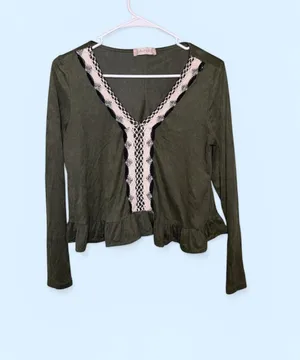 Altar’d state Olive crushed velvet lace trip size small thumbnail 1