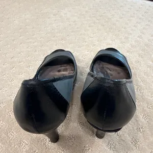 Steve Madden 7M Black Gray Leather Peep Toe Platform Heels thumbnail 3