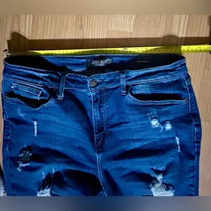 NWOT plus ladies Judy Blue distressed dark wash denim skinny boyfriend fit 15/32 thumbnail 9
