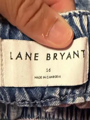 Lane Bryant Acid-Wash Wide-Leg Jeans - Blue thumbnail 3