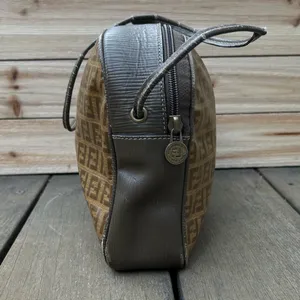 Authentic Vintage Tan Brown Monogram Fendi Shoulder Bag Purse thumbnail 7