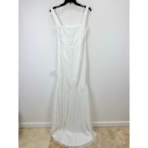 Lulus Eternal Happiness White Lace Square Neck Mermaid Maxi Dress Wedding L NWT thumbnail 10