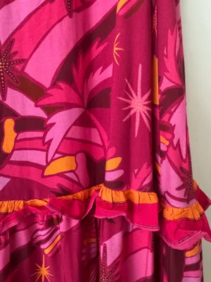 Farm Rio Shirred Tiered Ruffle Maxi Skirt, Size XS thumbnail 4