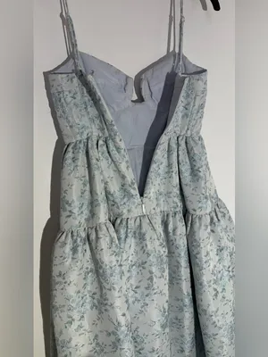Maison Amory Sky Blue Floral Strapless Sweetheart The Windsor Maxi Dress thumbnail 16