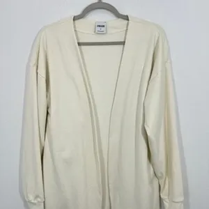 Gymshark Women's Size Small Cream Open‎ Front Long Sleeve Cardigan Sweater Top thumbnail 3