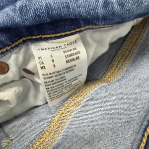 American Eagle Stretch Super Hi-Rise Flare Medium Wash Distressed Casual Size 8 thumbnail 10