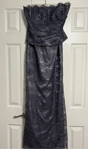 Jovani Purple & Gold Embellished Strapless Dress thumbnail 1