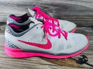 Nike Womens Pink Running Shoes 629496-061 Pink Mesh Sport Lace Up 8 thumbnail 1