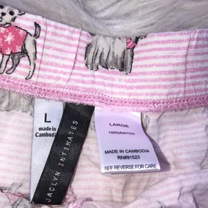 Jaclyn smith Pink striped dog print Women's pajama shorts size large thumbnail 2