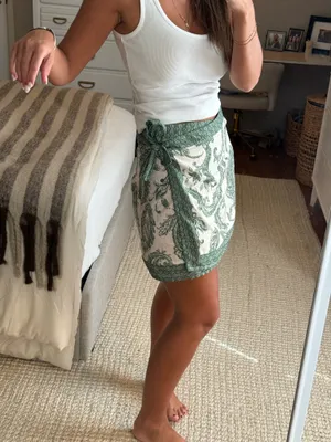 Commence Wrap Linen Skirt  thumbnail 3