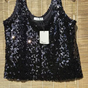 Zara NWT black Sequined Top S thumbnail 3