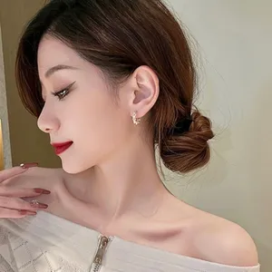 18K Gold Plated White Pearl Hoop Earrings for Women thumbnail 4