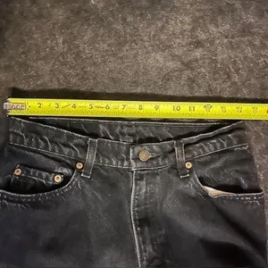 Vintage Levis 512 Slim Fit Tapered Leg Black‎ Acid Wash Jeans 11 M Made in USA thumbnail 6