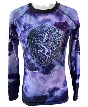 Raven Fightwear The Pegasus Dusk Purple Rashguard Size Small BJJ MMA Grappling thumbnail 1