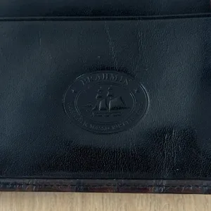 Brahmin Womens Bifold Vtg Leather Wallet Kiss Lock Croc Alligator Black Brown thumbnail 7