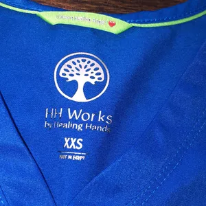 Healing Hands nurses blue scrubs top size xsmall thumbnail 2