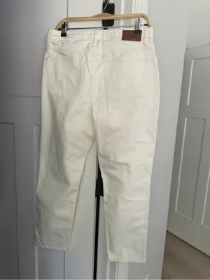 Sézane la new brut sexy ecru jeans button‎ fly straight leg pantalon thumbnail 7