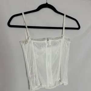 LaceMade White Lace Corset Bustier Coquette Bridal thumbnail 4