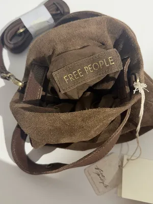 Free People Brown Suede Gathered Suki Mini Tote Bag - Women Bags NWT thumbnail 14