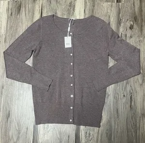 Vila Milano Heather Mink Wool Blend Rhinestone Button Cardigan Women's M NWT thumbnail 1