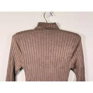 Abercrombie Mock Neck Knit Midi Sweater Dress Small Brown Fall Old Money Minimal thumbnail 6